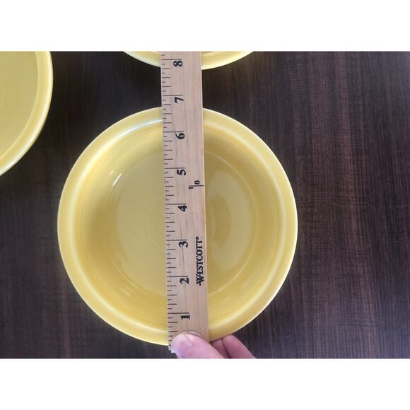 Vintage Fiesta Yellow Coupe Soup Cereal Bowl Fiestaware Set 3 USA Made - Picture 3 of 5